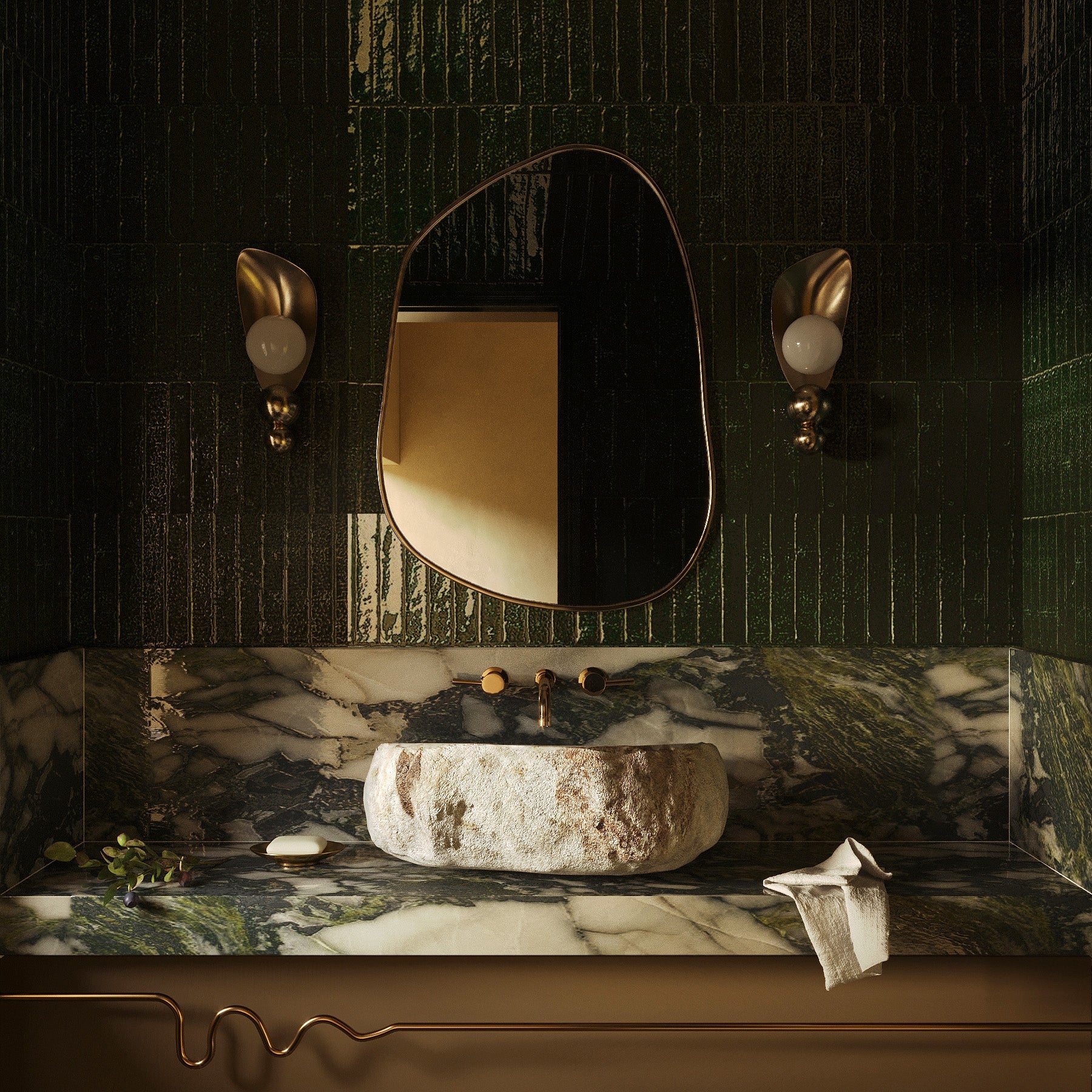 Brassy Gold Organik Mirror